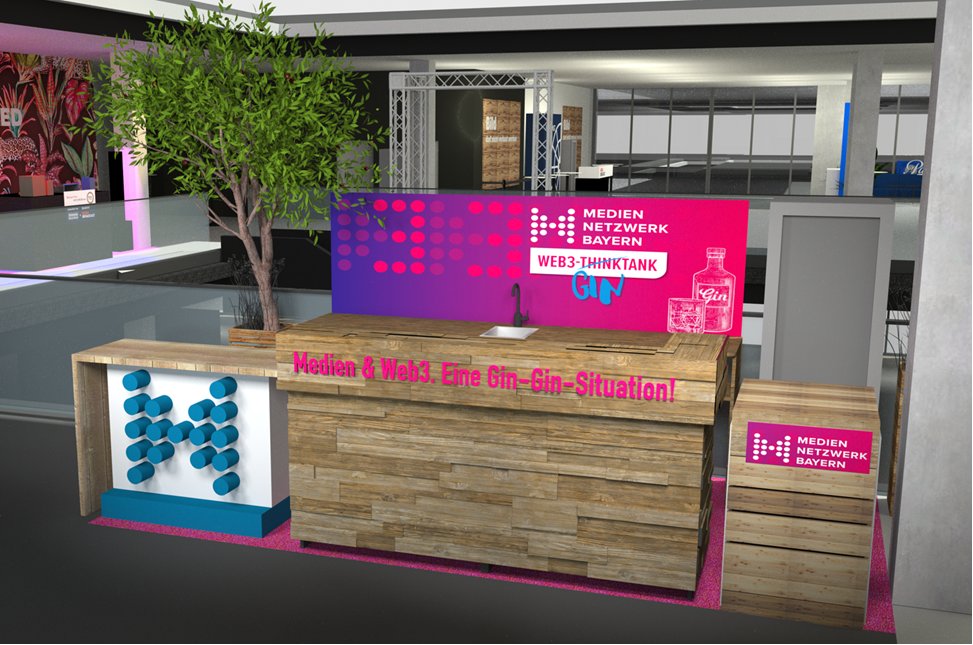 Um 18 Uhr startet die Expo-Party der #MTM23. Mit unserem neuesten Projekt, dem Web3-Thinktank, sind wir mit einer Gin-Bar am Start. Der Thinktank wird zum Gintank! Kommt vorbei und (g)informiert euch!😃Ihr findet uns oberhalb der Green Stage.