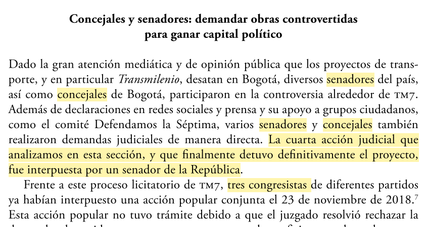 SamuelNAguero's tweet photo. Resulta que en el artículo también explican cómo los políticos usan las demandas contra las obras para ganar capital político.
x ej, del #TM7, uno de ellos es candidato a la alcaldía.
de los de #CV7, uno es candidato a edil y el otro es mi colega @DiegoEscallonA, ex candidato. https://t.co/QwYXmsregu