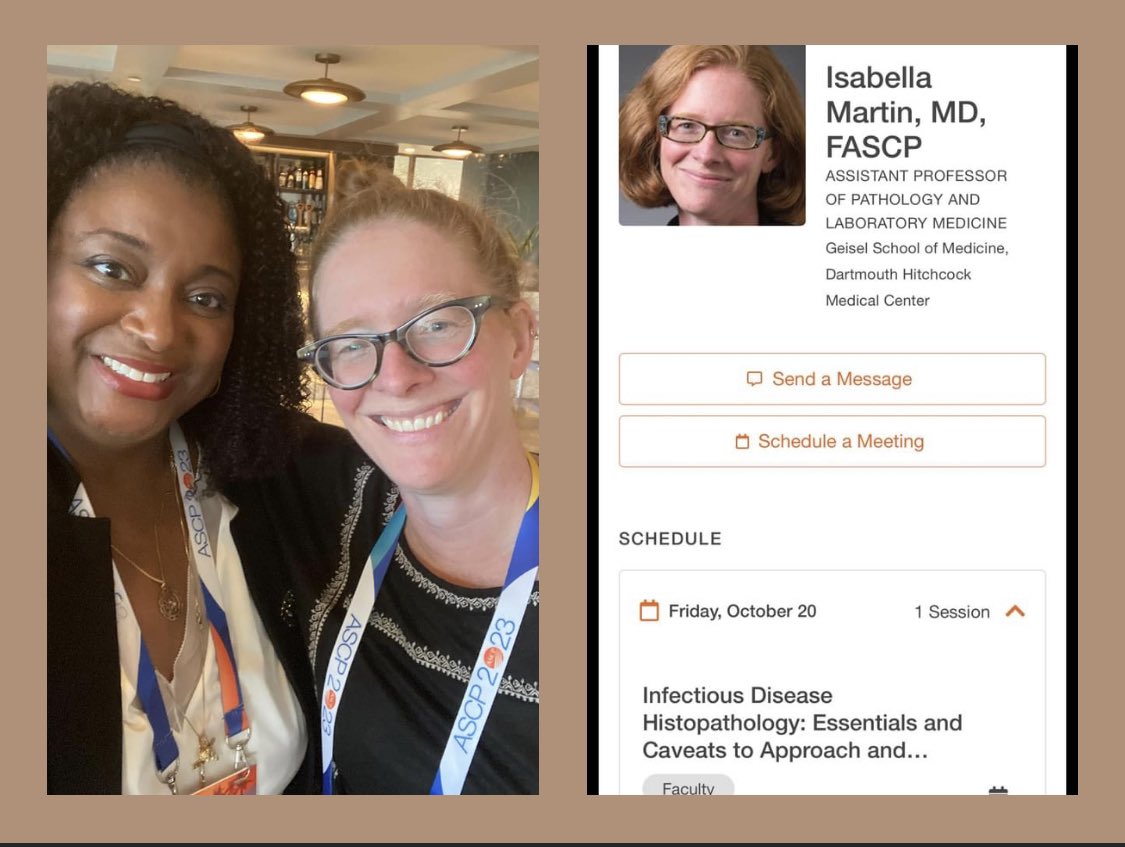 So great seeing my Johns Hopkins Medical Microbiology Fellowship colleague and friend, Isabella Martin at #ASCP23! #clinicalpathology #microbiology #PathTwitter #pathology #HopkinsAlum