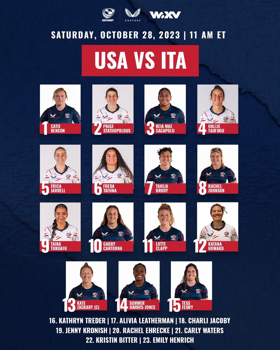 One more round at #WXV2 💪 🔜 USA v. ITA 🗓️ Saturday, October 28, 11am ET 📺 @RugbyPass