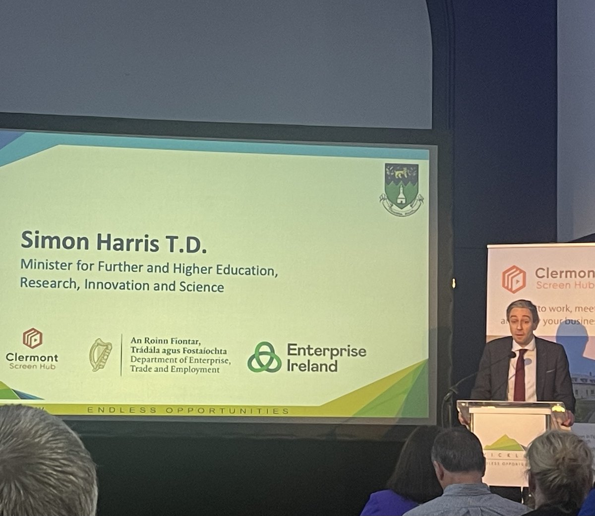 dmlirl's tweet image. Congrats to all involved in the Clermont Screen Hub,  launched this afternoon by Minister @simoncoveney and Minister @SimonHarrisTD. A very welcome new resource for the Irish film &amp;amp; television industry. #screenhub.