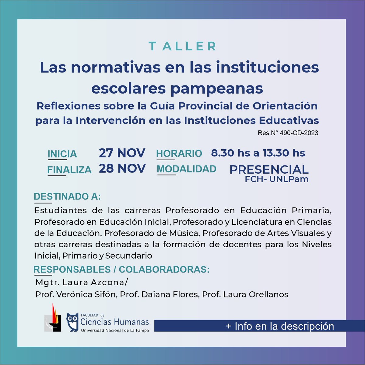 Facultad de Ciencias Humanas (@humanasunlpam) on Twitter photo 