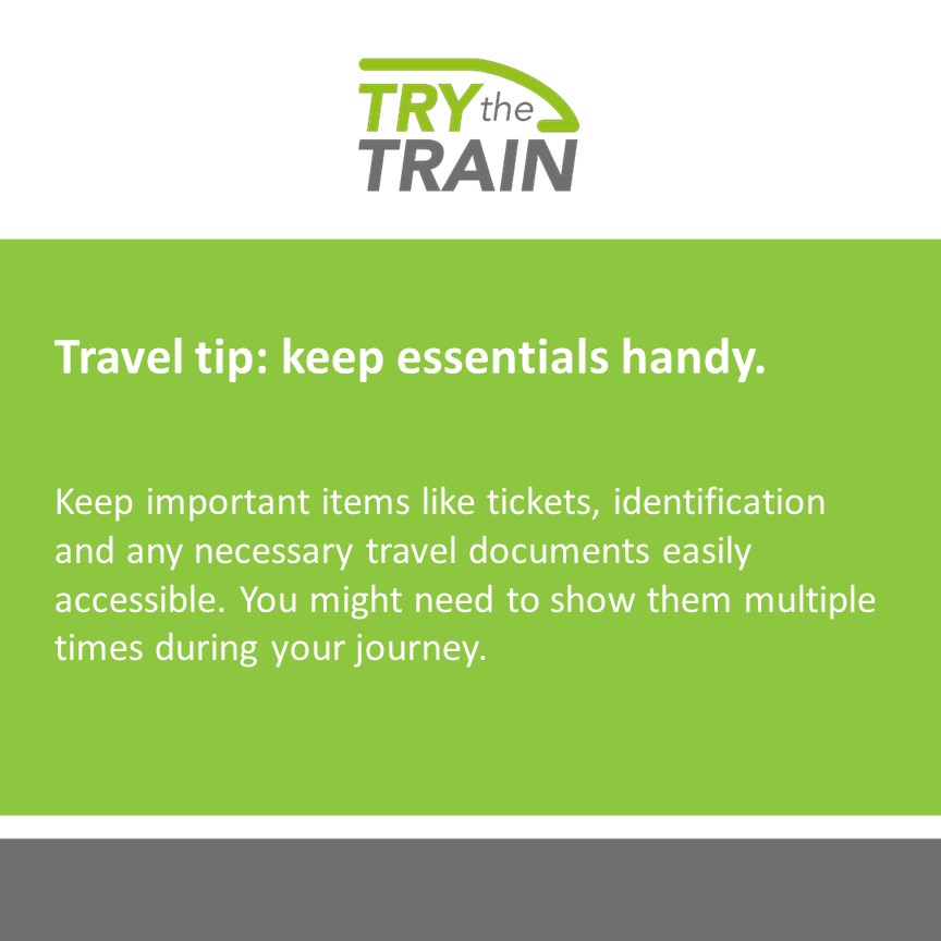 trythetrain's tweet photo. Travel tip: keep essentials handy.

https://t.co/E4iYyYu1fs

#TryTheTrain https://t.co/io2qePVfBt