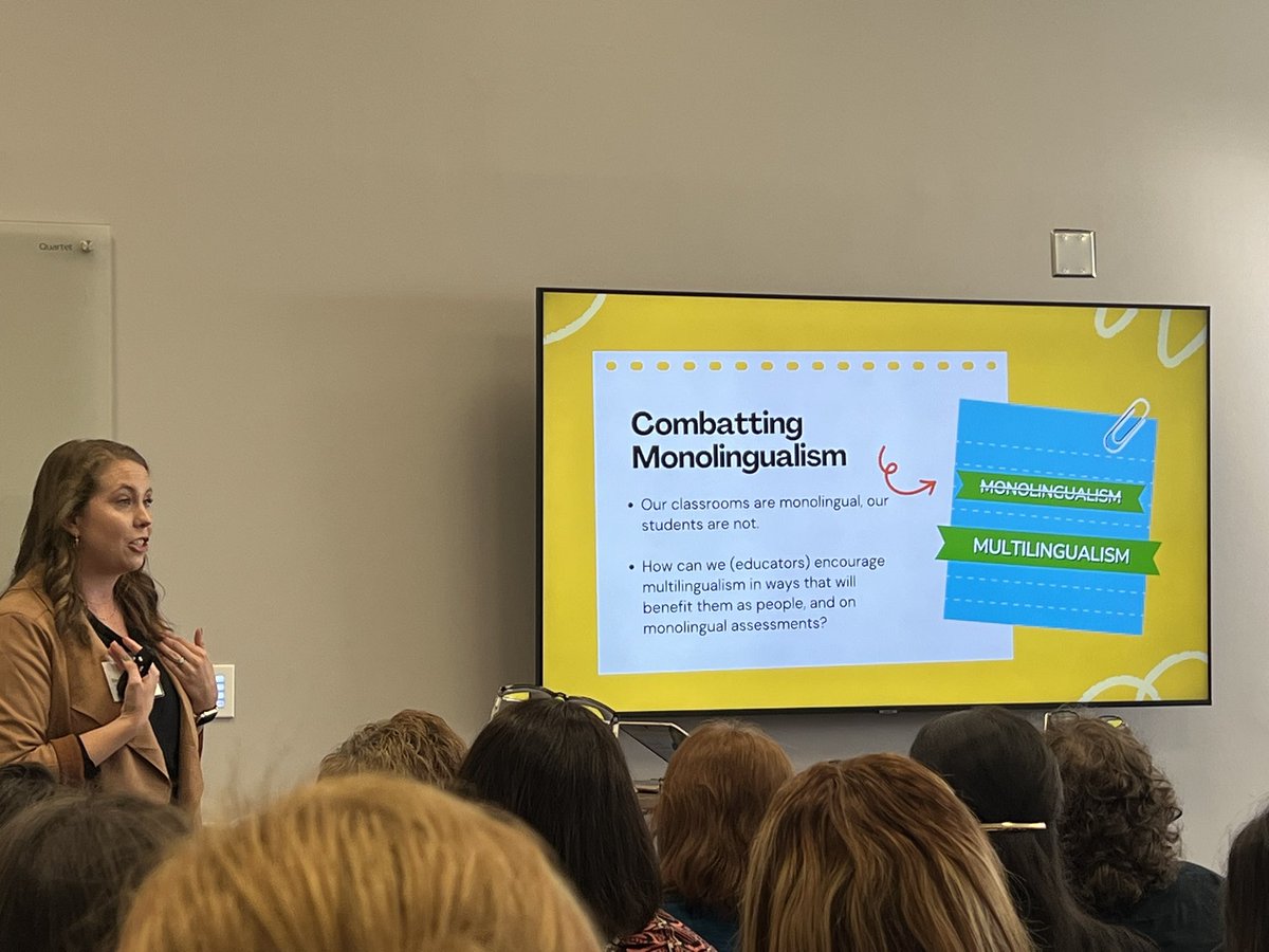 Attending a great session on supporting EL learners in ELA. Standing room only! <a href="/CobbCountyESOL/">Cobb County ESOL</a> <a href="/GATESOLpeach/">GATESOL</a> #gatesol2023 #connect