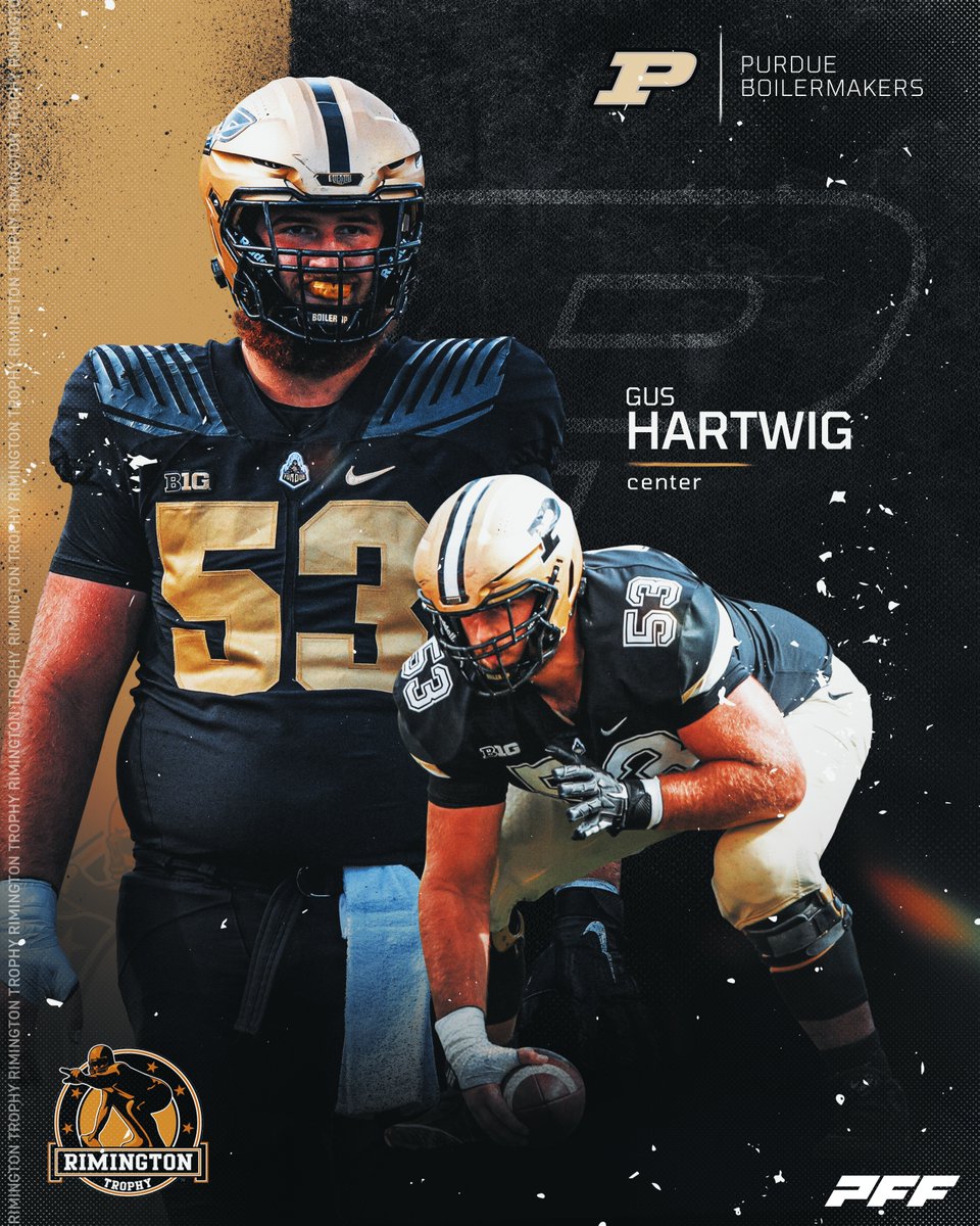 Gus Hartwig has only allowed 4 total QB pressures and 0 sacks across 164 pass blocking snaps this 2023 season. According to @pffcollege the @boilerfootball center has a 83.2 pass blocking grade, ranked 9th among all FBS centers. #rimingtonwatchlist