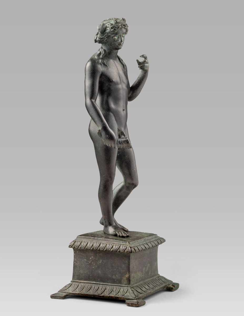 Via <a href="/PhoenixAncArt/">Phoenix Ancient Art</a>: Dionysus, Graeco-Roman, 1st century B.C. – 1st century A.D. Bronze, silver, and green gemstone inlays.

#AncientArt #GreekArt #RomanArt #AncientSculpture #NYCMuseum #NYCGalleries #LondonGallery
