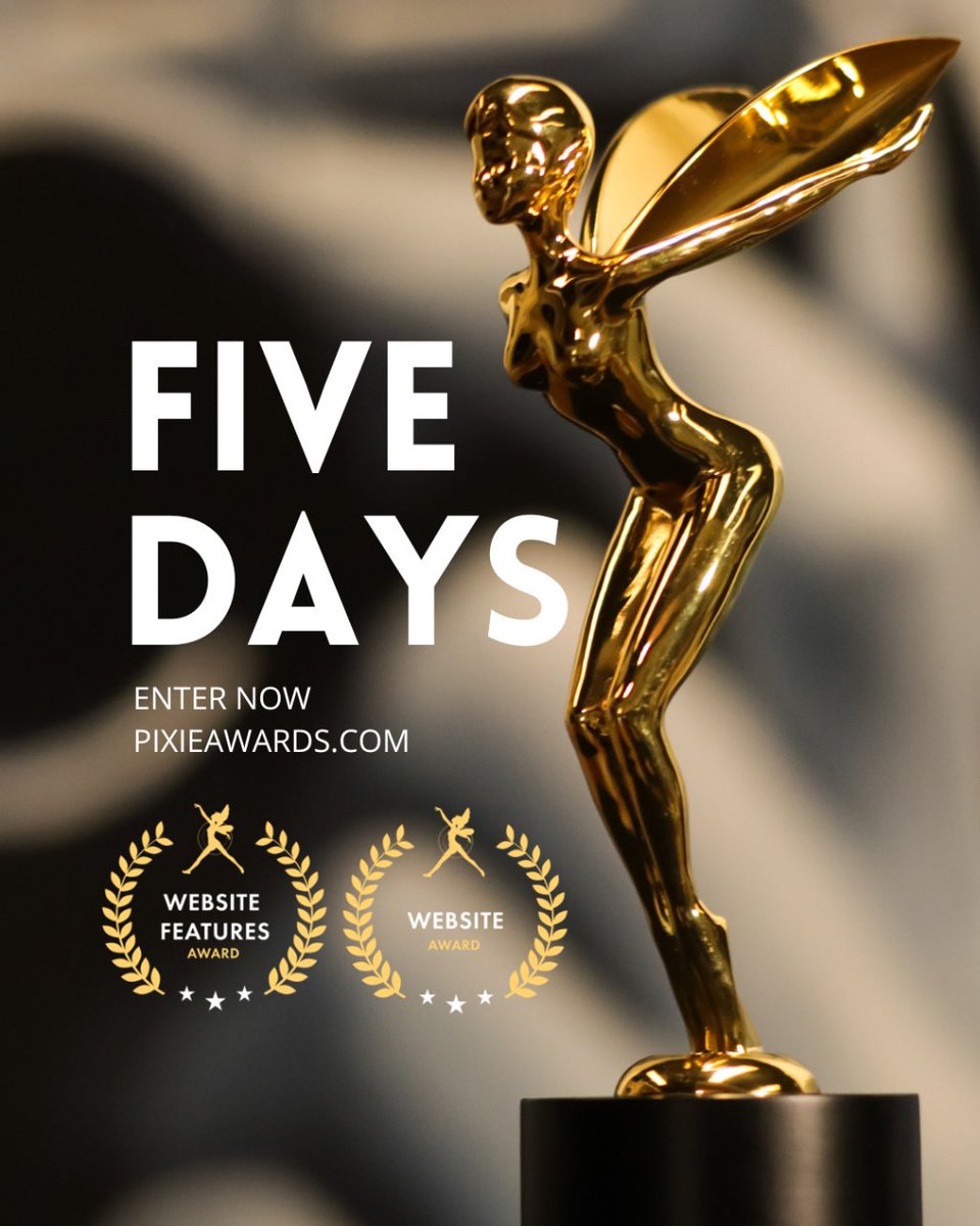 PixieAwards's tweet image. 🏆 With only FIVE DAYS remaining, seize the opportunity to showcase your excellence in web design!

Enter the Professional Pixie Awards and let your innovative contributions to the digital landscape be honored. 

⭐ PixieAwards.com

#WebFeatures #Website #Awards #Design