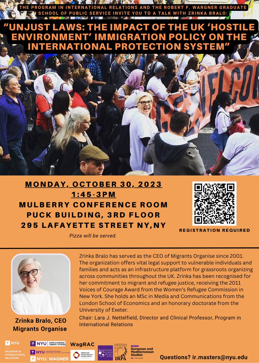 IRNYU's tweet photo. Reminder of the event this Monday, Oct 30th, 1:45pm-3:00pm. Please join us for a talk with
@ZrileB !
@nyuniversity @NYU_LS @NYUWagner @jgershman @humanrightsnyu @NYUIRPA @NYUCEMS @LJNettelfield @AsliOPeker https://t.co/Hi54vXFQcX