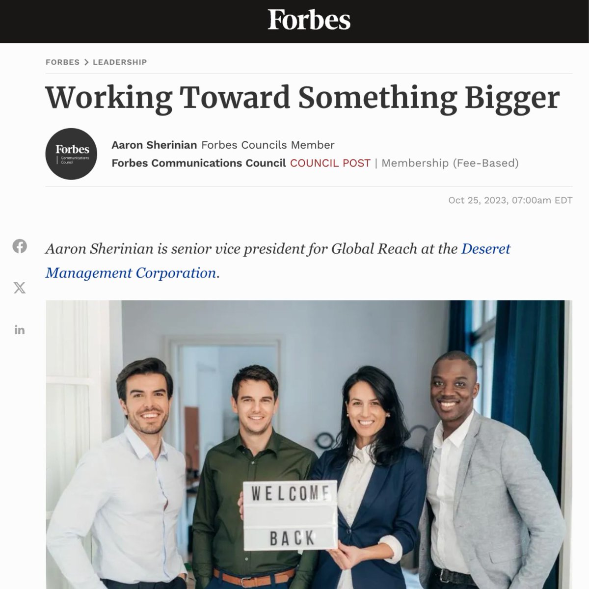 If we embrace the best practice of internal communications—transparency, authenticity and consistency—we can make the return-to-office plan more welcoming to all. Read more in my new article on Forbes: forbes.com/sites/forbesco… #RemoteWork #CompanyCulture #ForbesCouncil