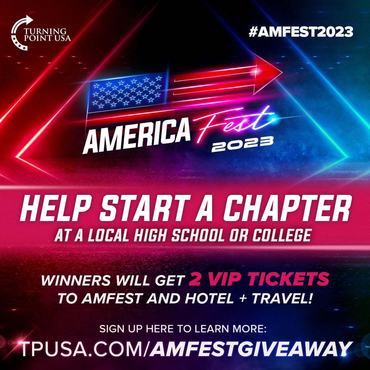 tpusastudents's tweet photo. Start a High School or College Chapter and WIN Tickets to AmFest ‘23🇺🇸

How to Enter?
✨ Charter a Chapter at a school where we currently do not have a Chapter
✨ Be one of the Officers of the Chapter Charter
✨ Submit the AmFest Chapter Giveaway Form - https://t.co/6YXlRfuXPP

Winners will Receive 
🎟 2 VIP tickets to AmFest - for you and a guest
🛏 Lodging for you and a guest
✈️ Travel Stipend up to $400.00 for both you and a guest