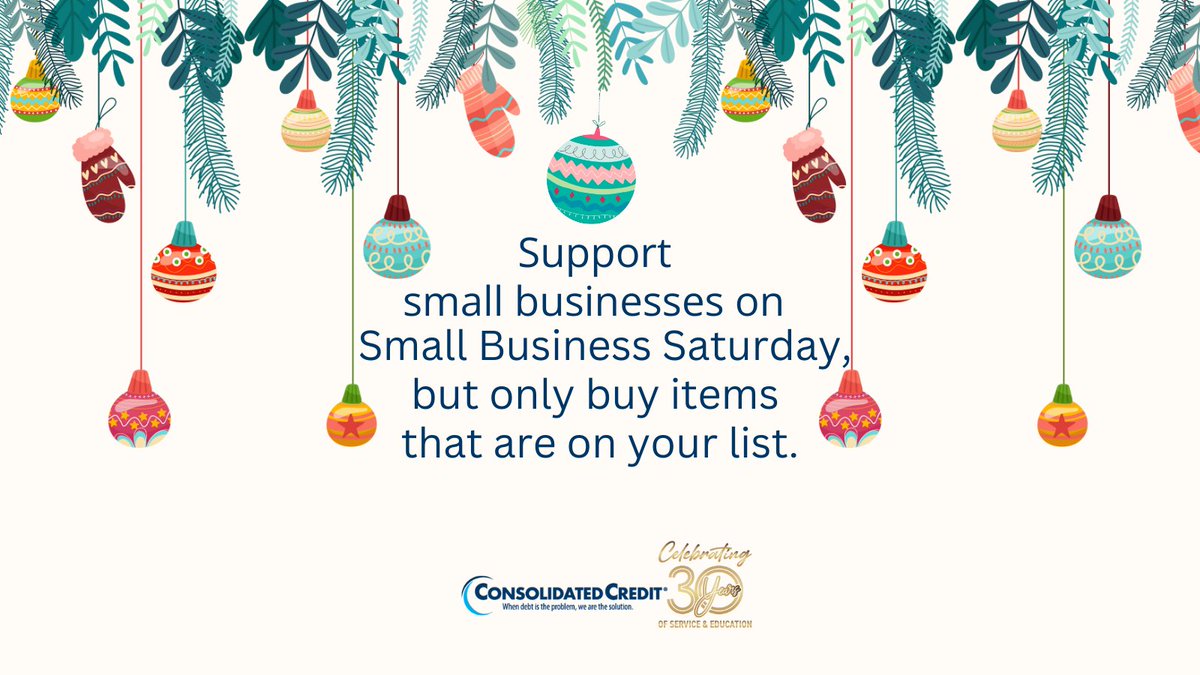 ‼️Contest‼️
🥳Celebrating 30 Years, sharing 30 Ways to Save for the #Holidays for your chance to win $30 Amazon eGiftcard
🙌Follow, like, comment, RT to enter.

🎅Holiday Spending Planner:ow.ly/EHiO50PSxX4

#ConsolidatedCredit #30Years30WaysContest #DebtSucks☎️844-450-1789