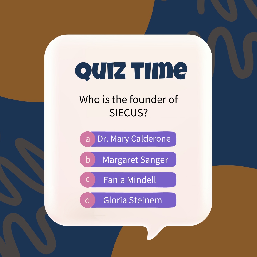 SIECUS's tweet photo. Quiz time! How much do you know about SIECUS?
Answer the question, "Who is the founder of SIECUS?" in the comments below! The right answer will be revealed at the end of the week!
#trivia #siecus #sexedforall #quiz https://t.co/8E4OnqORNa
