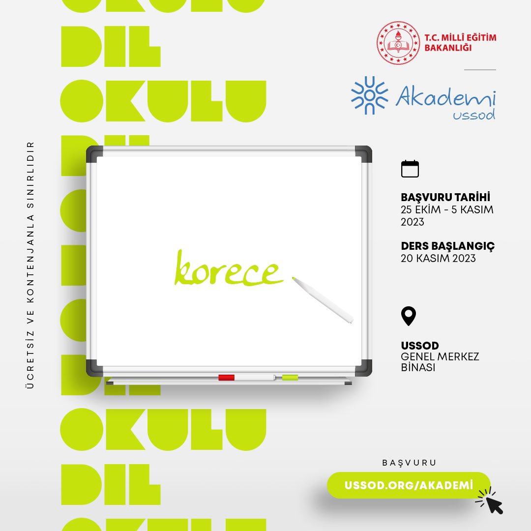 AKADEMİ USSOD BAŞVURU DUYURUSU
 
MEB - HALK EĞİTİM - USSOD SERTİFİKALI (E DEVLETTEN SORGULANABİLİR) ÜCRETSİZ KURSLARIMIZIN BAŞVURU KAYDI ALINDIKTAN SONRA HANGİ KURSİYERLERİMİZİN DERSLERE KATILABİLECEĞİNİ KOMİSYONUMUZ TARAFINDAN BELİRLENEREK VERMİŞ OLDUĞU BİLGİLER DOĞRULTUSUNDA
