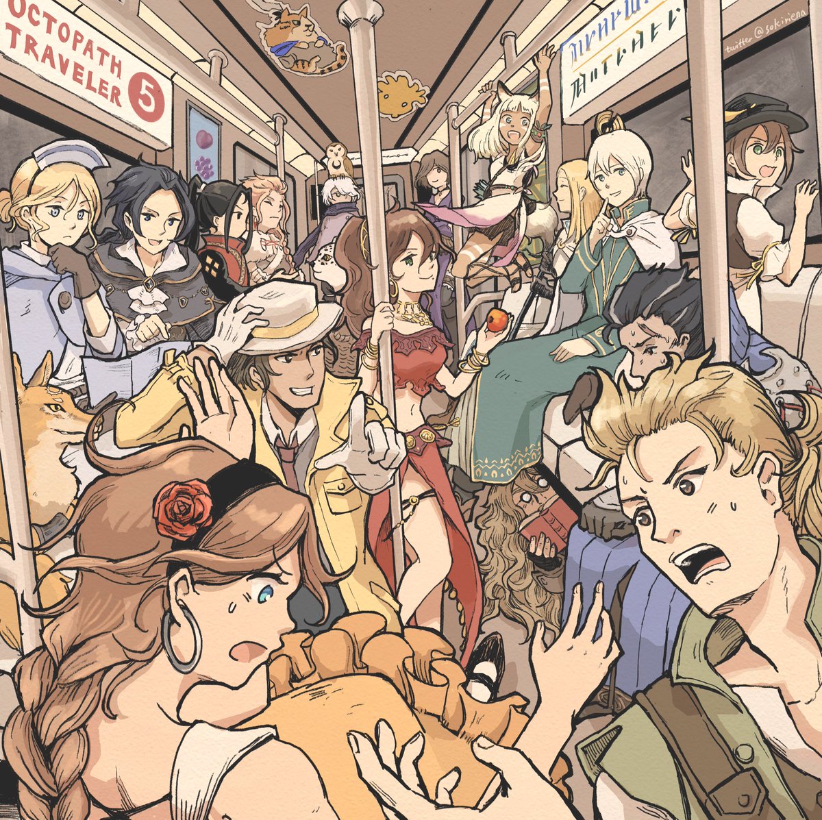 sokiriena's tweet photo. #オクトラ周年祭 
五周年の時のイラストを再掲させていただきます😊 https://t.co/DxIOnblSBw