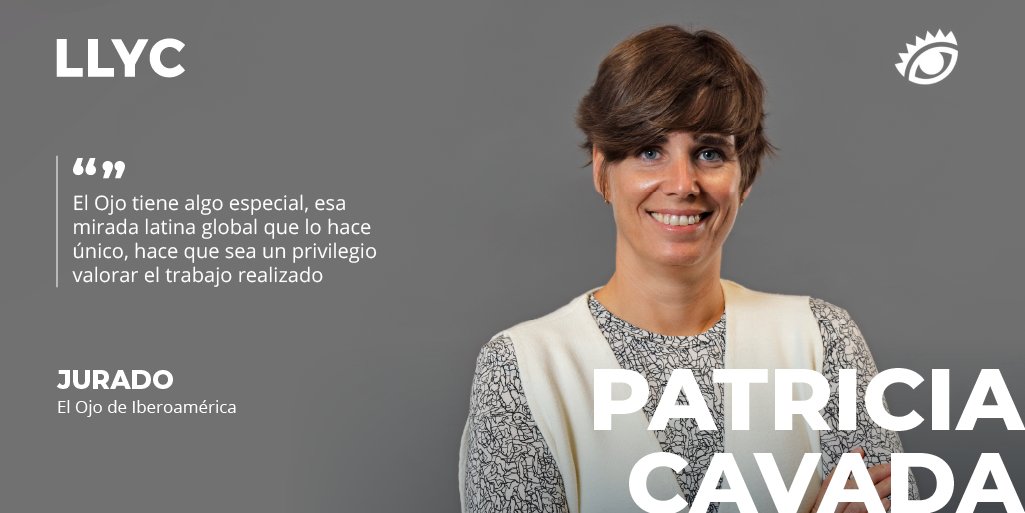 jallorente's tweet photo. 🔊 @PatriCavada , Directora de Senior de #EngagementLLYC en #LLYCMadrid, es una de las #LLYCERS que será parte del jurado de @elojofestival, donde evaluará y premiará las mejores campañas efectuadas en Iberoamérica en materia de creatividad, comunicación y entretenimiento 👏 https://t.co/mEiMSIskph