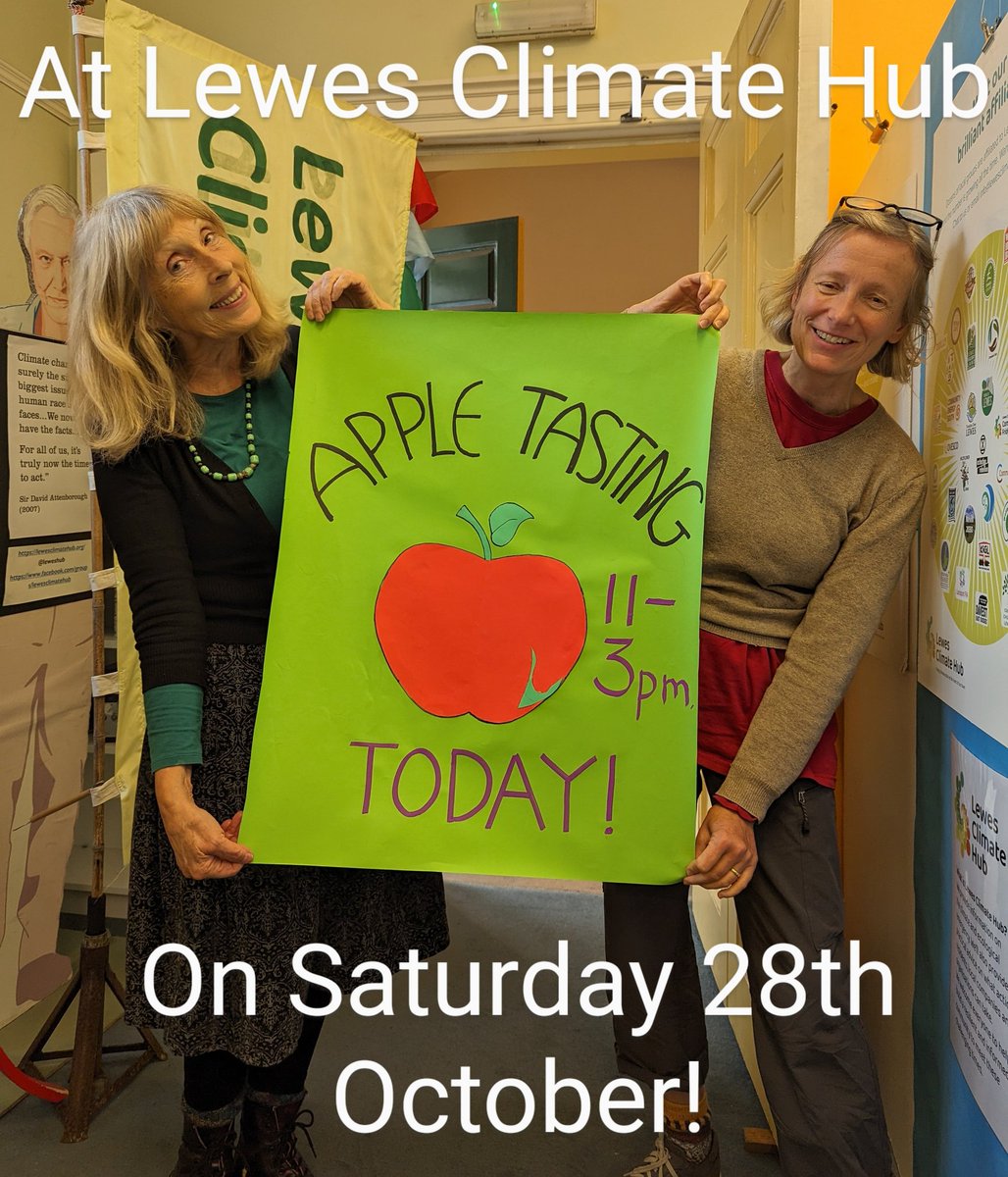 As part of our #growlocal season -  Apple Tasting Day @LewesClimateHub on Saturday 28th October from 11.00 to 3.00.
Join us at Lewes House, 32 High Street, #Lewes!