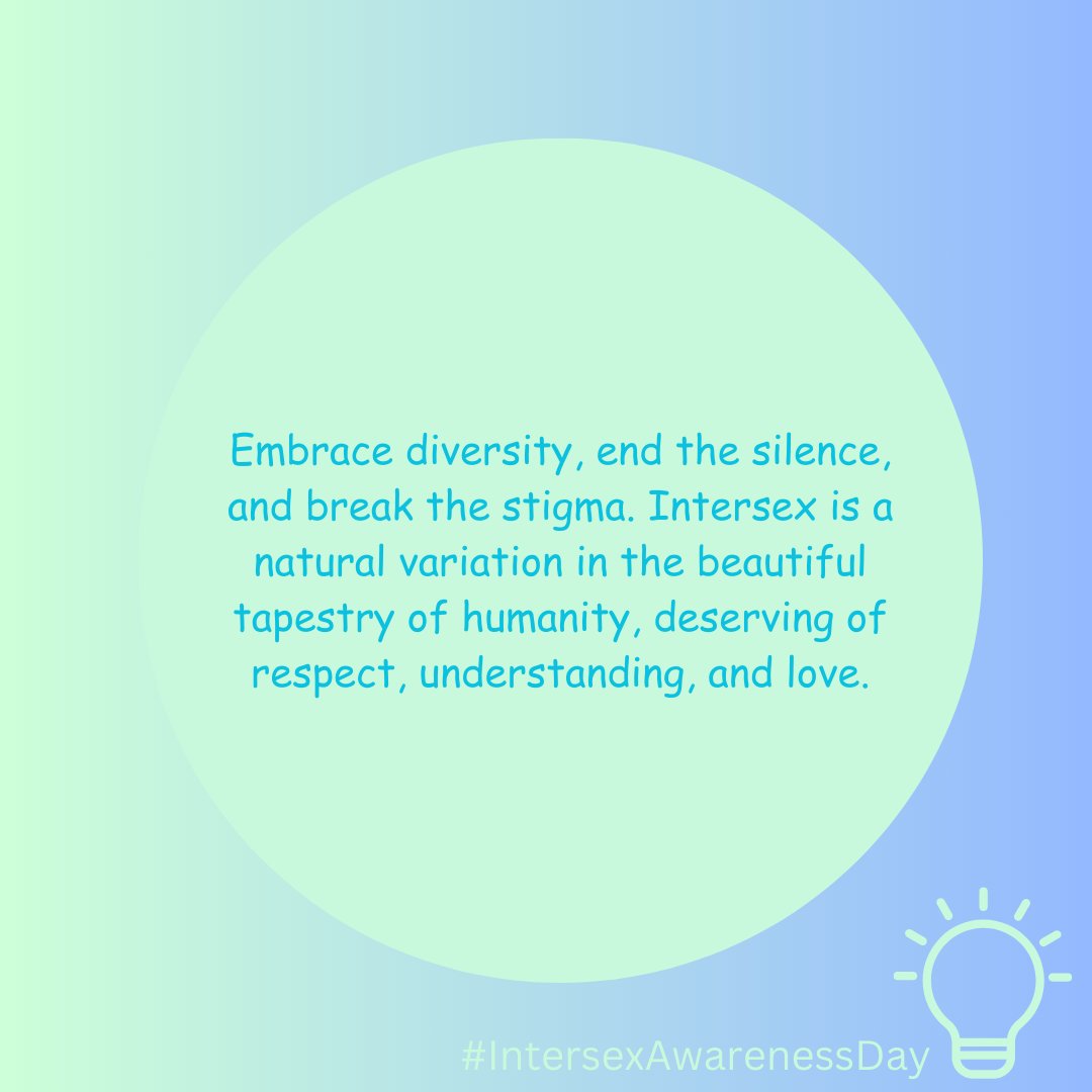 Did you know Intersex is a natural expression of the rich tapestry of humanity. Let us end the stigma, celebrate our differences, &amp; honor the right of every individual to define their own identity &amp; destiny.

#IAD2023 #Celebratediversity  #theswellcollective