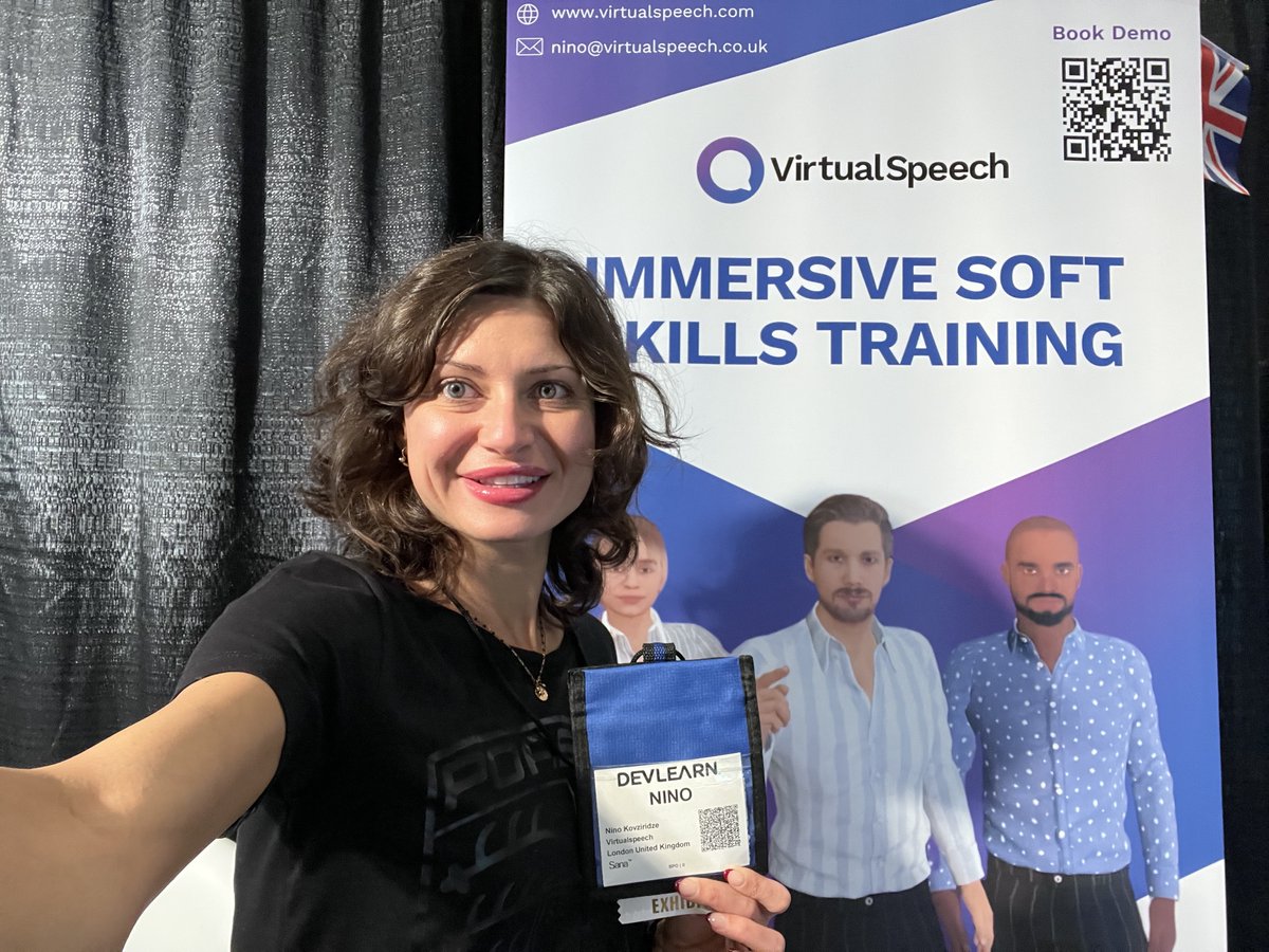 vrspeech's tweet image. 🎉 Day 2 at #DevLearn2023 is here, and our VirtualSpeech booth 1202  is absolutely buzzing with activity! It was a pleasure meeting all of you yesterday, and for those who haven't had the chance yet, don't miss the opportunity to witness generative AI in VR with our live demos.