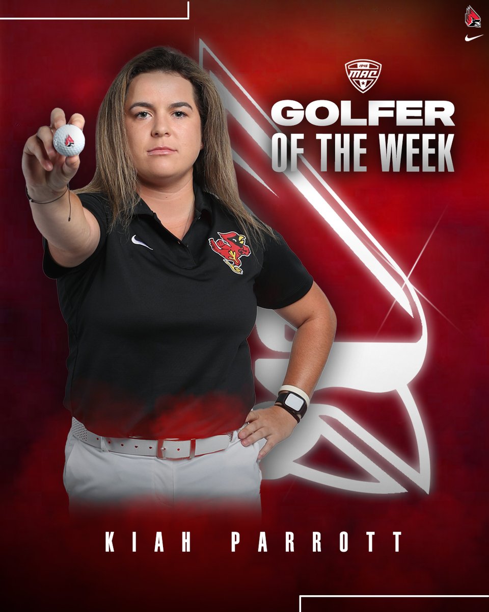 How about <a href="/parrott_kiah/">Kiah.p</a> ending the fall with her 2ND <a href="/MACSports/">MACtion</a> Women's Golfer of the Week honor 👏

She tied for 6th (-7) at the Diamante Intercollegiate, helping us set records for team low round (285) and low 54-holes (865) 😁

📰: bit.ly/474PUUn

#ChirpChirp x #WeFly