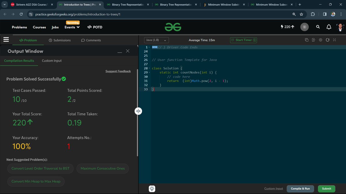 devrahuljourney's tweet photo. 🚀 Day 26 Of #100DaysOfCode🚀

>> Solved 1 Problem on #LeetCode.

>> Solved 4 problem on #GeeksforGeeks

LeetCode(Easy) - 1

GeeksForGeeks(Medium) - 1

GeeksForGeeks(Easy) - 3

#100daysofcode #ProgrammingProgress #CodeNewbie #LeetCodeChampion #LearningToCode https://t.co/FYS0Sl5nPy