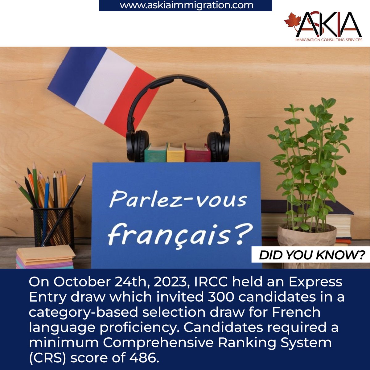 Askiaimmigrate's tweet image. Contact Askia Immigration Consulting Services for an assessment, advice, and guidance.
#Canadaspecific #FrenchSpeakers #frenchimmigration #canada🍁 #Canadaspecific #askia #immigration #immigrationconsultant #CEC #fswp #FSTP #immigrationconsultation #expressentry #expressentrymit