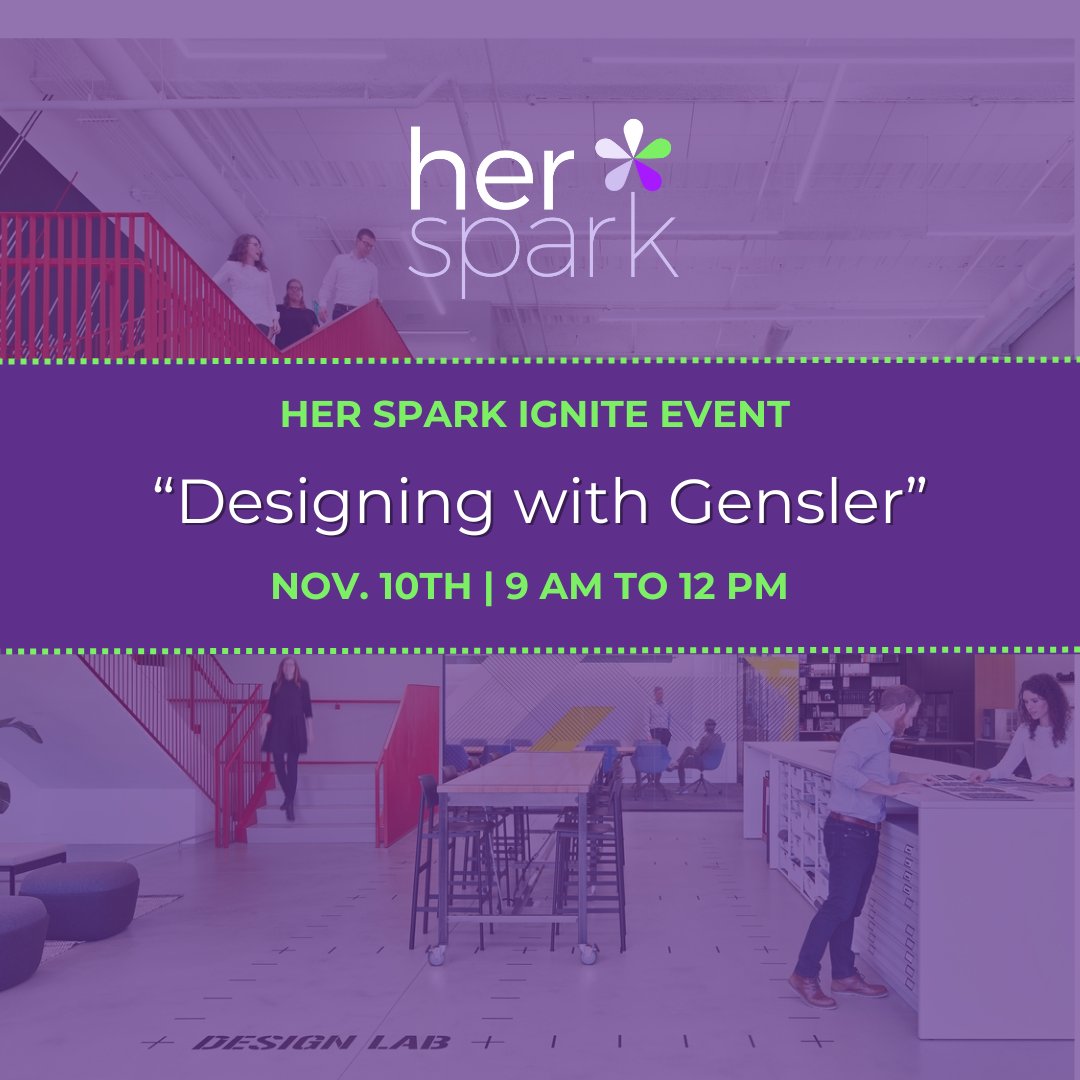 Only a month untill our "Desiging with Gensler" #igniteevent. Get a chance to meet #stemProfessionals  from <a href="/gensler_design/">Gensler</a>  and develop your #designthinking with us on Nov. 20th. Available to all #StemGirls 13 and above.

herspark.org/event-details/…