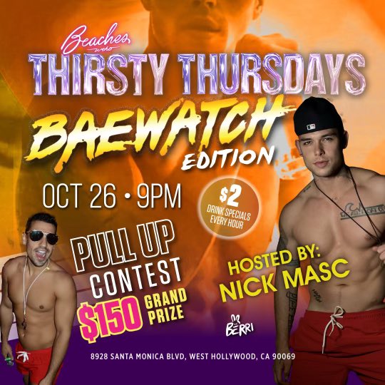 Who needs CPR? TONIGHT is #ThirstyThursdays @beachesweho where we always have a lifeguard on stand! Join<a href="/tag/thirstythursdays"class="tags">#ThirstyThursdays</a><a class="tags" target="_blank" title="On Twitter" href="/?out=eyJ0eXAiOiJKV1QiLCJhbGciOiJIUzUxMiJ9.eyJpYXQiOjE3MjA4NjIyMTcsImlzcyI6InR3cG9ybnN0YXJzLmNvbSIsIm5iZiI6MTcyMDg2MjIxNywiZXhwIjoxNzUyMzk4MjE3LCJyZWRpcmVjdF91cmwiOiJodHRwczovL3R3aXR0ZXIuY29tL2JlYWNoZXN3ZWhvIn0.k46NIbv_5E0dSVyjBO9cCqyCaEU_N7yfta7uSDIZw_R2wkUGKpCOS_0OchXwZurhlQHL3F6z7K6Srsh0zXaMYQ">@beachesweho</a>