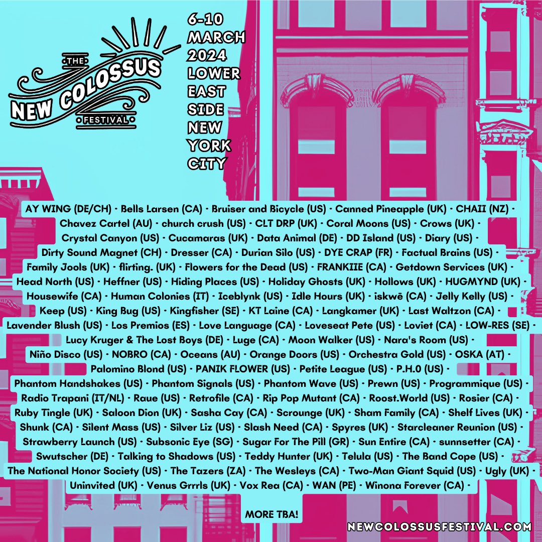 SO excited to be heading to New York next spring, our first ever overseas show! CONCRETE JUNGLE WET DREAM TOMATOOO 🦅🦅We are playing  @newcolossusfestival alongside some banging brand new bands 🇺🇸🇺🇸 #newcolossusfestival