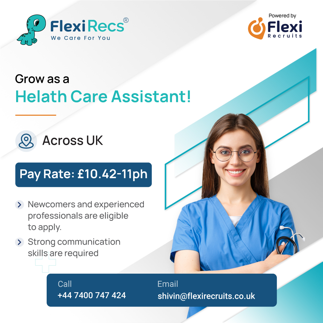recsyuk's tweet image. Are you ready to start an exciting career in healthcare? If you are a new or experienced person who can communicate effectively, apply now to join as a health care assistant!
Apply Here: dashboard.flexirecs.com/?tag-name=HCAOK
.
.
.
.
#flexirecs #hirewithflexi #healthcare #ukhealthcare