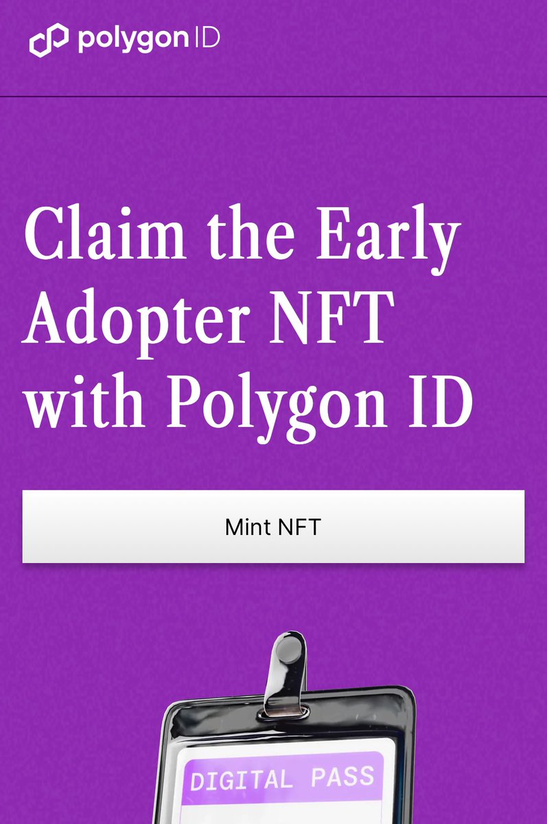 hanaresearch99's tweet image. ⛱️⛱️⛱️Get the “Polygon ID Early Adopter” NFT 

🍀Go to and mint : campaign.polygonid.me

📙Polygon ID, developed by Polygon, is a decentralized identity platform with zero-knowledge proofs.

🔔Claim your NFT and become one of the first backers of Polygon ID.
#Crypto #PolygonID…