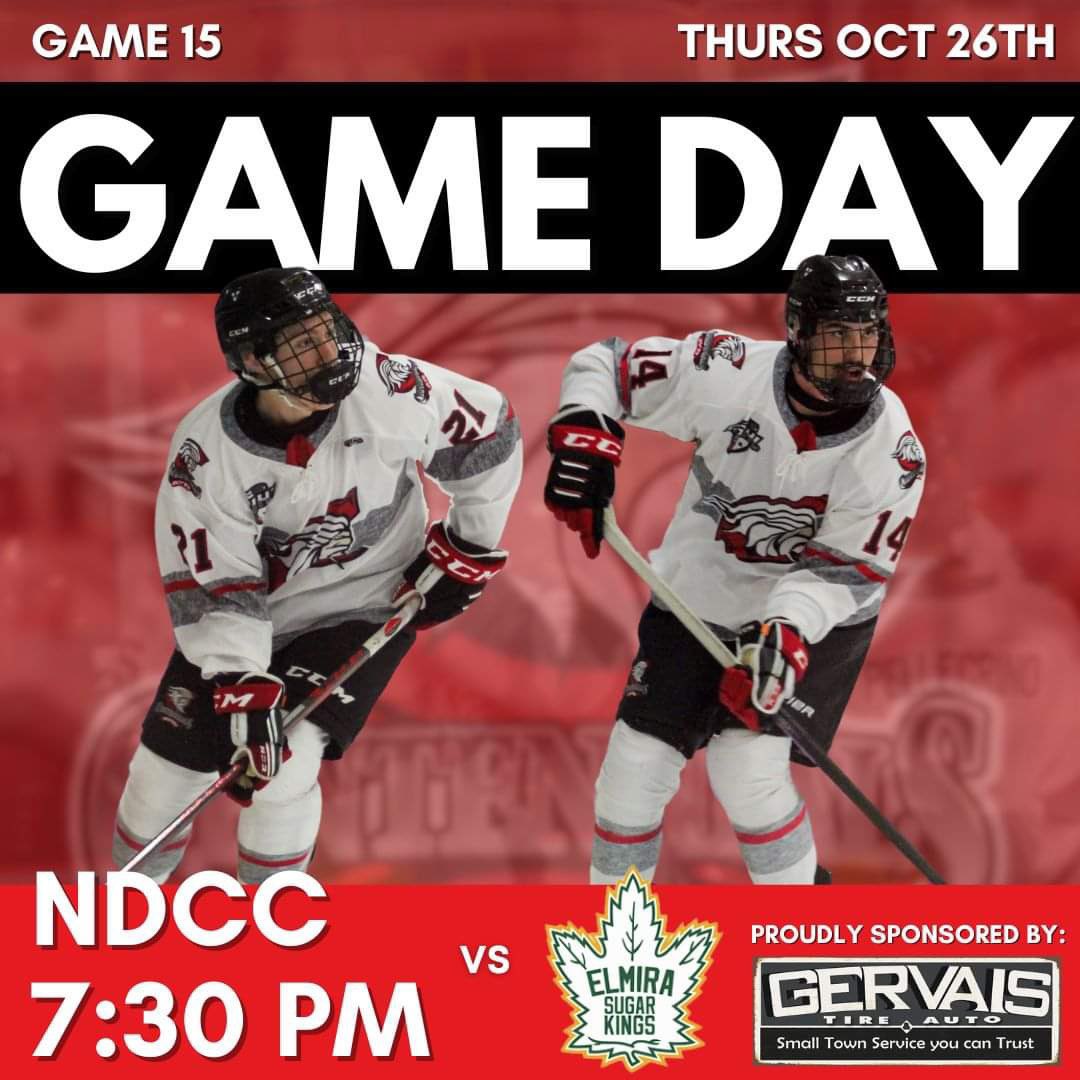 4_cens's tweet photo. π¨ GAME DAY π¨
Letβs pack the NDCC tonight for a 7:30pm puck drop @AyrCentennials vs @SugarKings
Thank you to Gervais Tire & Auto Inc. for being our game sponsor tonight
See you there Censnation π
#GoCensGo #GOJHL #CensNation https://t.co/xVrJgDkUk0