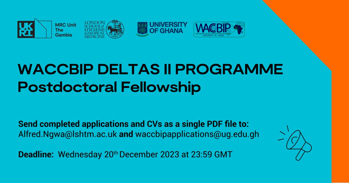 Opportunity Alert!
 
Are you an ambitious African postdoctoral scientist?

Here's a chance to study &amp; work in an environment that promotes the development of scientists in Africa through the WACCBIP DELTAS II Programme.

More➡️tinyurl.com/3natmx4y