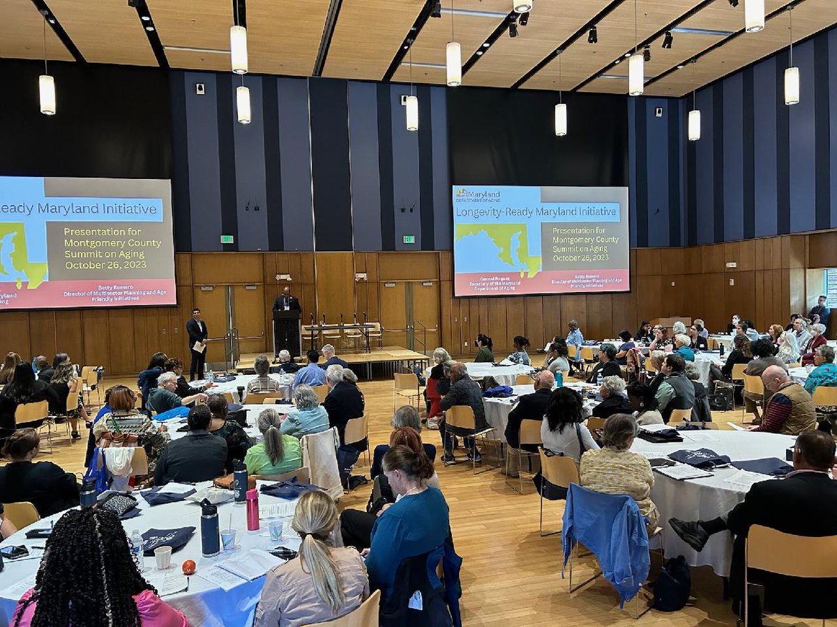 MoCoDHHS's tweet photo. An exciting morning @ the Summit on Aging! Thx you @MontCoExec &amp; @albornoz_gabe for remarks. Thx to @MarylandAging Secretary Carmel Roques for an inspiring keynote speech. A reminder you can still participate virtually in this afternoon's activities ⬇️

https://t.co/k5J1Kn7Z5R https://t.co/VnKe3Oaeo0