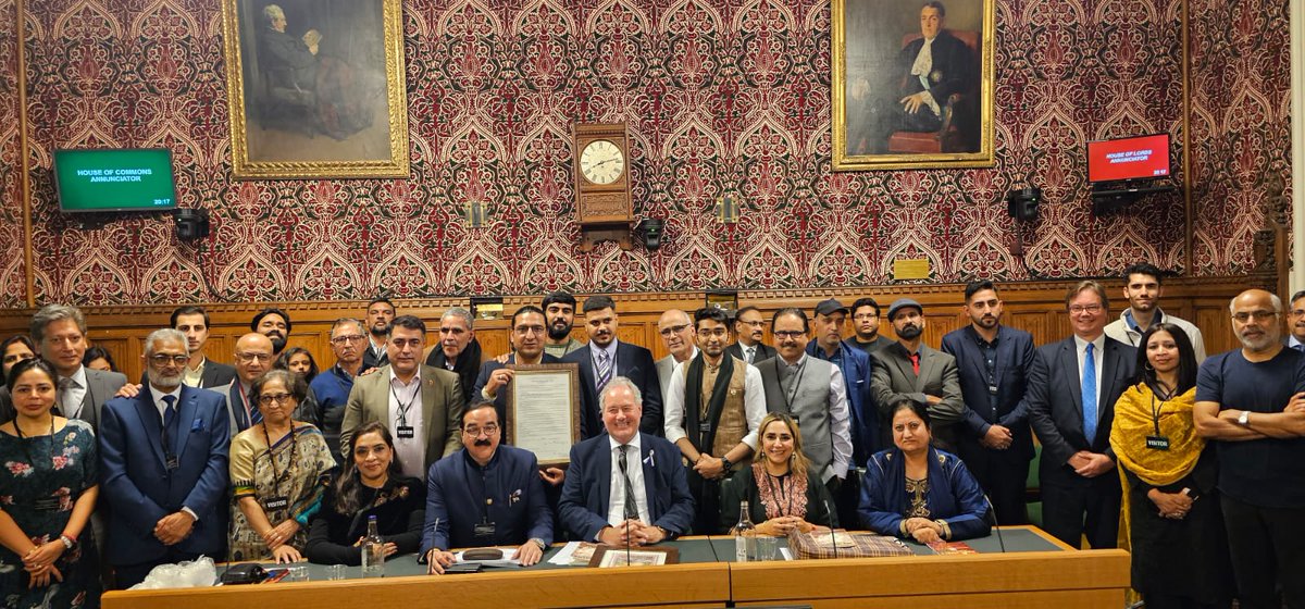 Jammu and Kashmir Day celebrated at the British Parliament. The day- 26th Oct, 1947- was the day Treaty of Accession was signed by Maharaja Hari Singh.