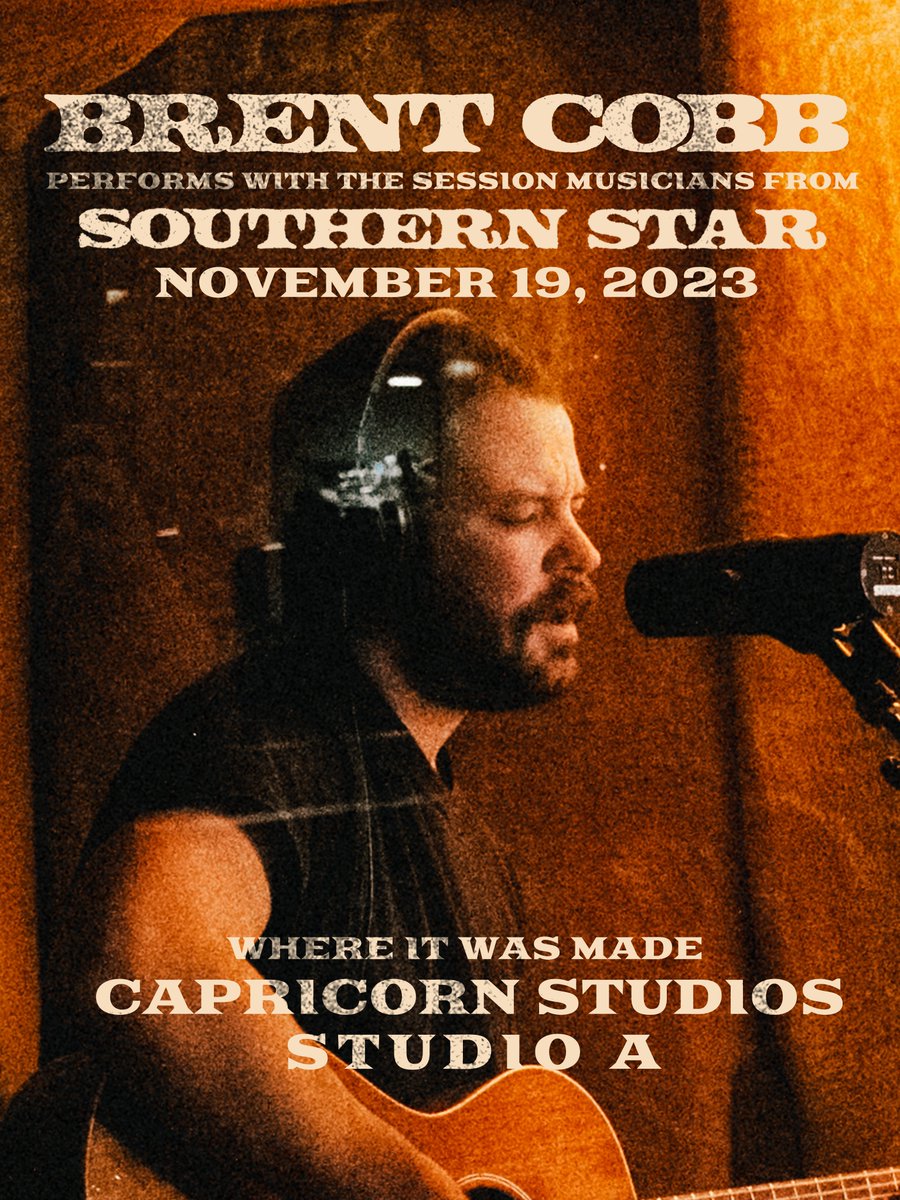 Brent Cobb (@brent_cobb) on Twitter photo Macon Folks, my pals at <a href="/CapricornMacon/">Capricorn Sound Studios and Museum</a> are hosting a special performance on November 19 the day after our sold out show at <a href="/CapitolMacon/">Capitol Theatre</a> with the players who you hear on the record.
Tickets available tomorrow seetickets.us/event/Brent-Co… Macon Folks, my pals at <a href="/CapricornMacon/">Capricorn Sound Studios and Museum</a> are hosting a special performance on November 19 the day after our sold out show at <a href="/CapitolMacon/">Capitol Theatre</a> with the players who you hear on the record.
Tickets available tomorrow seetickets.us/event/Brent-Co…