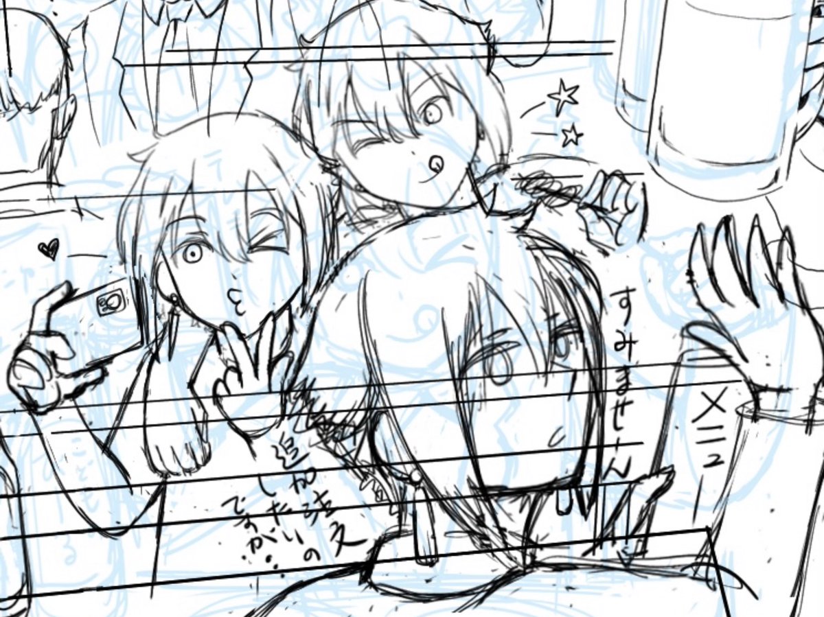再度描き直してのイメージラフ絵できた

眠気でおめめしょぼしょぼして線がブレるので……

あえて………寝るっ‼︎ 
