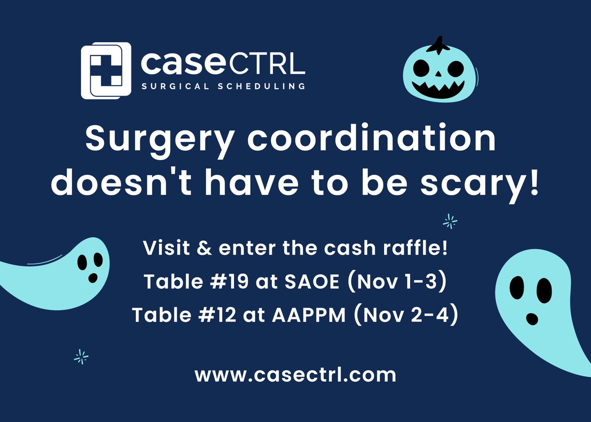 👻 Are your surgery schedulers haunted by the dozens of forms and lost confused patients? 👻

Surgery scheduling does NOT have to be a scary experience! 💀

Visit us at the <a href="/SoutheasternAOE/">Southeastern Association of Orthopaedic Executives</a> Conference Nov 1-3, and at the <a href="/AAPPM1/">American Academy of Podiatric Practice Management</a> Conference Nov 2-4!