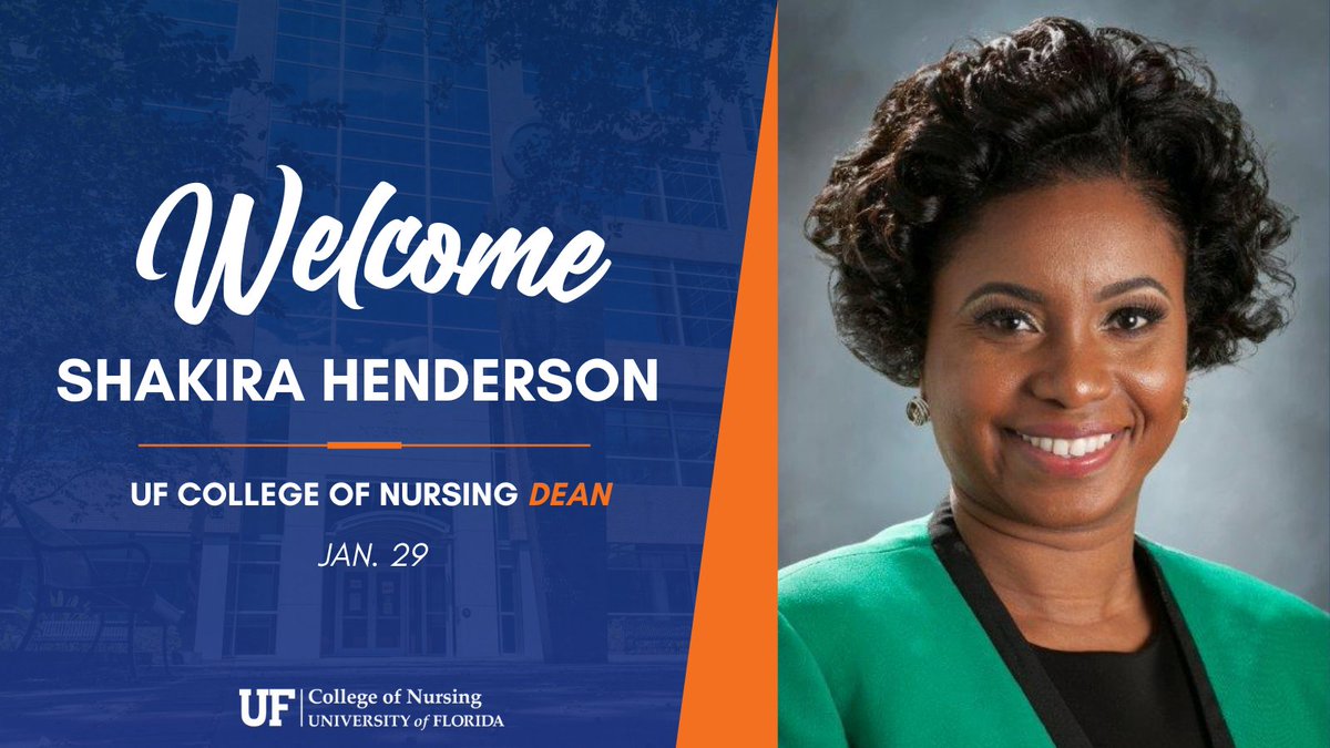 UFNursing's tweet image. Dr. Shakira Henderson, of the University of North Carolina – Chapel Hill, has been named the UF College of Nursing’s sixth dean.
Learn more: ufhealth.org/news/2023/shak…