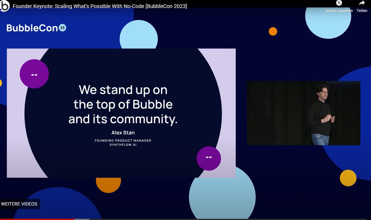 So nice to get a shoutout from <a href="/emmanuel_s/"></a> at #BubbleCon2023!🎉
<a href="/SynthflowAI/">Synthflow</a> crew, let's keep rocking this #nocode &amp; #AI journey! 🚀
