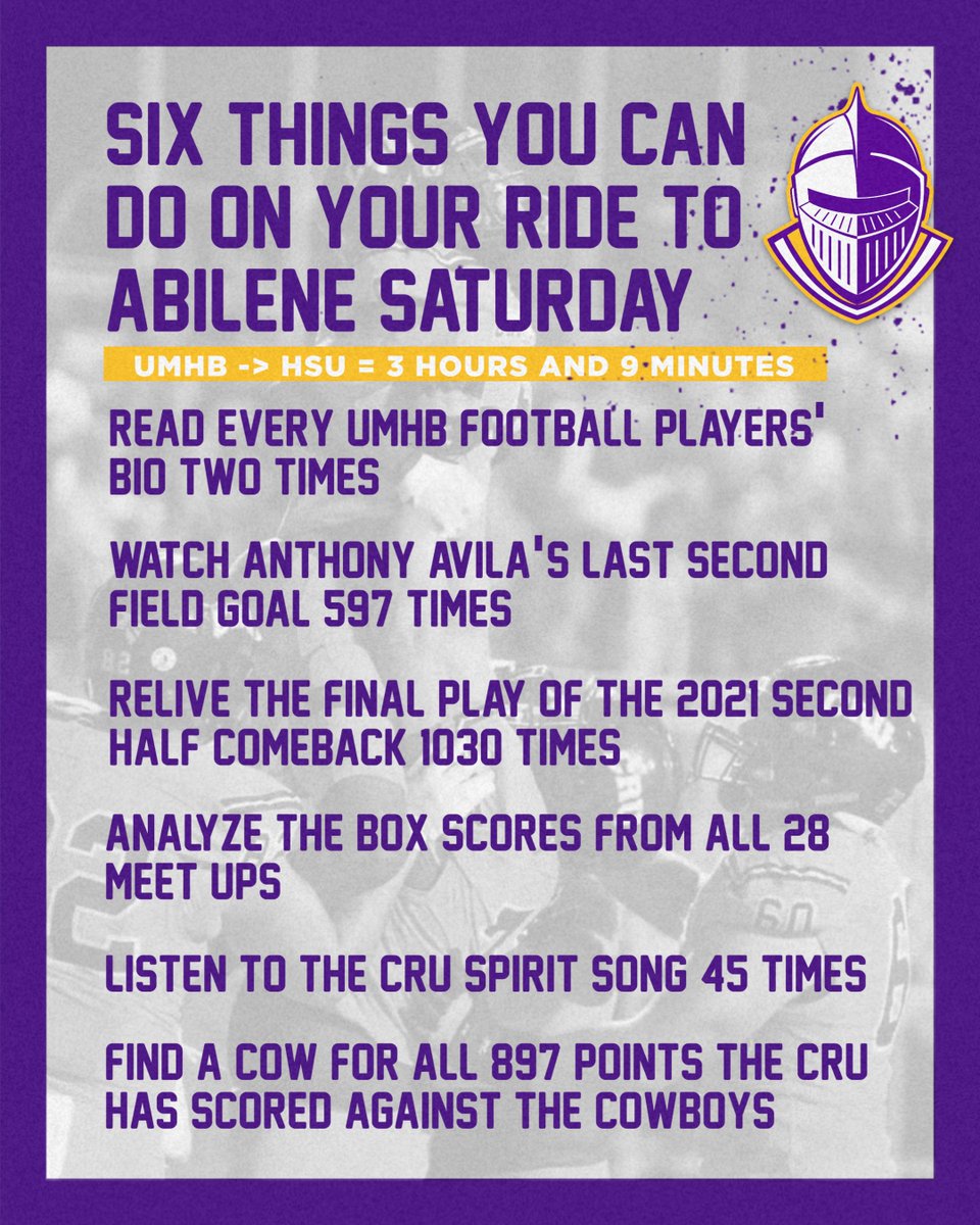 Just in case you need some road trip activities for Saturday 👀 #gocru