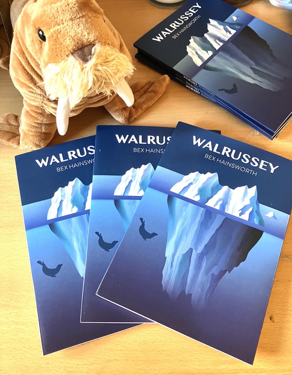 GIVEAWAY ALERT! 🎉 Walrussey, my debut pamphlet of ecopoetry, is three weeks old today and to celebrate, Wally is willing to part with THREE signed copies - free to a good home! Please DM me to get a hold of yours! 💙🌊 🐳