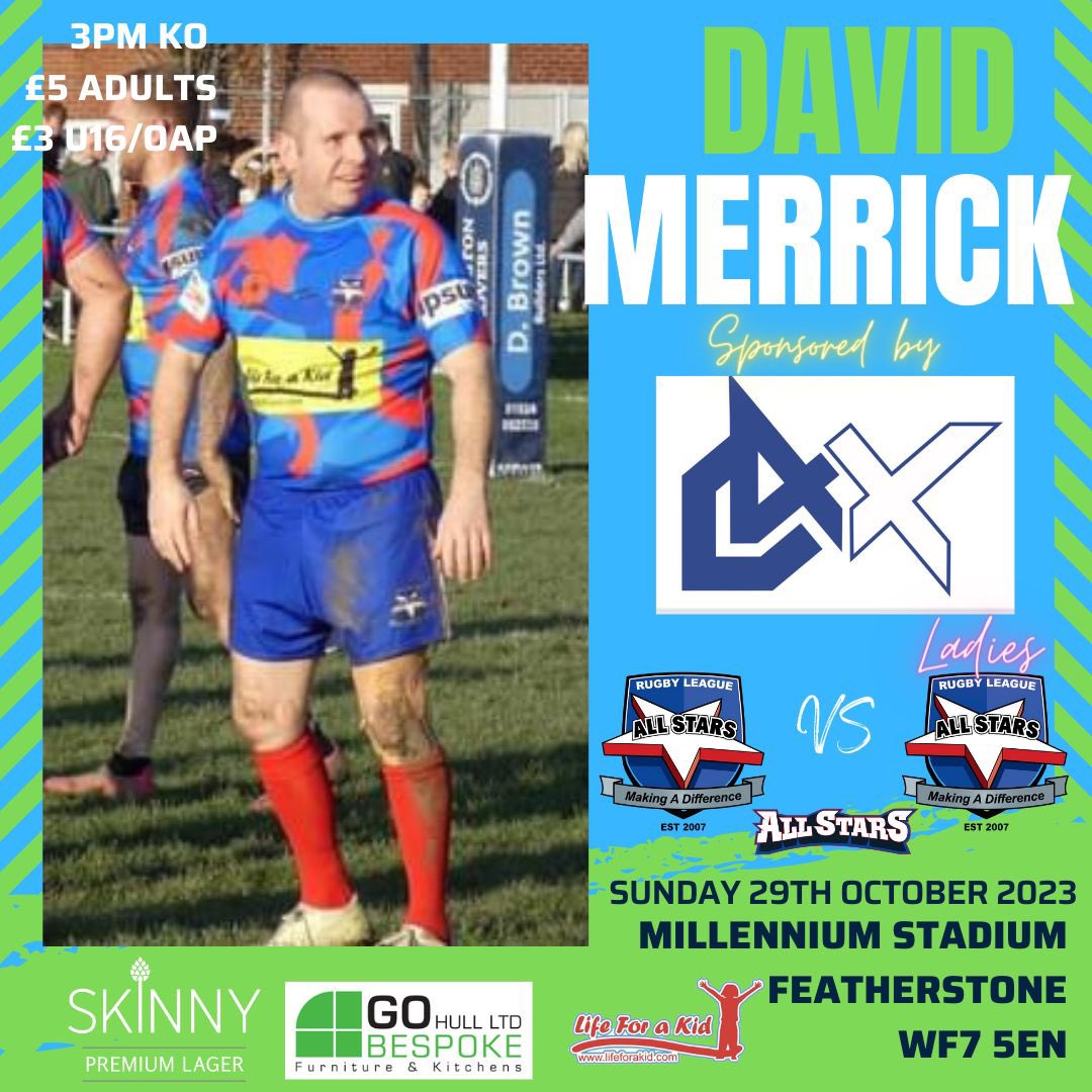 Davidmerrick18's tweet image. Huge thanks to Andy Prout of C4X for his generous sponsorship for the game this Sunday all for @lifeforakid @jonnymorgan21 @Waggataurus @DanikaPriim @CharleyBlackbu4 @FevRoversRLFC @AckworthJaguars @Six_Again