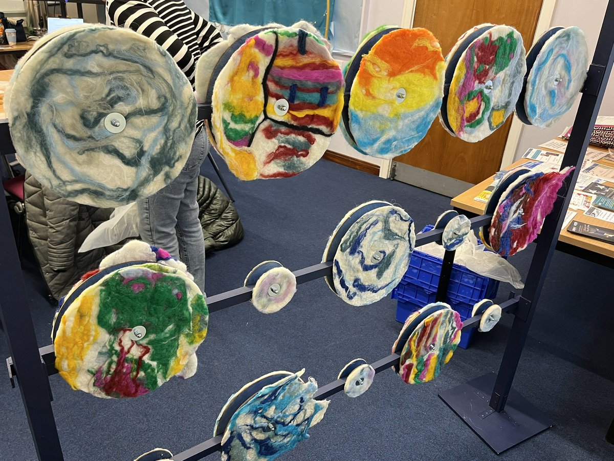 MrsButtree's tweet photo. Had a lovely time at Greasbrough library today with Brightbox @RothLibraries. Took my little girl and friend to a wet felt workshop after having a go with my class last week. @RockinghamJI children’s work is now on display at Greasbrough Library 🥰 https://t.co/ljIcwlfWUP