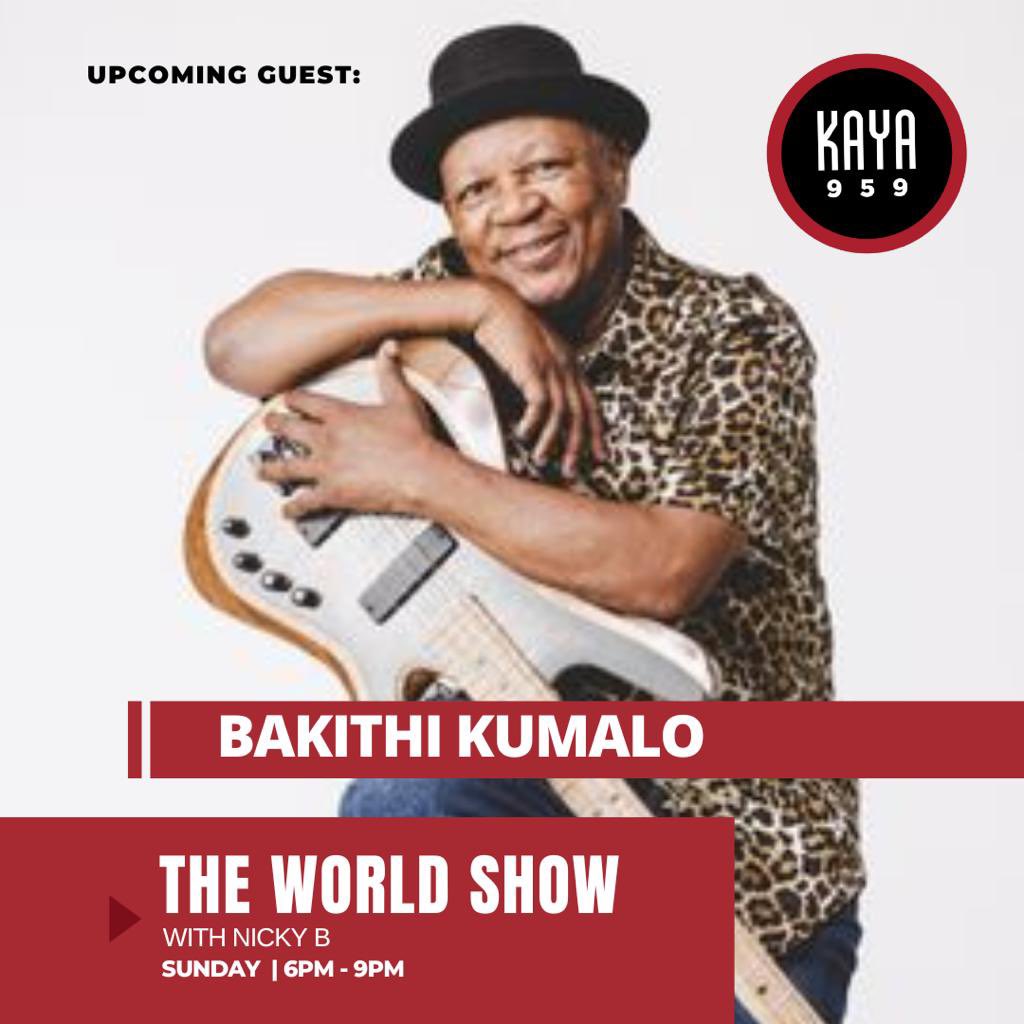 This Sunday #TheWorldShowNickyB <a href="/KayaON959/">Kaya ON 959</a> <a href="/KayaONair/">On the street. On the air.</a>
A double dose of musical excellence, with 2 internationally acclaimed SA-born, US-based artists. 
Our 2nd special guest multi-award winning master bassist <a href="/bakithikumalo/">bakithi kumalo</a> who has been hailed as one of the worlds top bassists!
