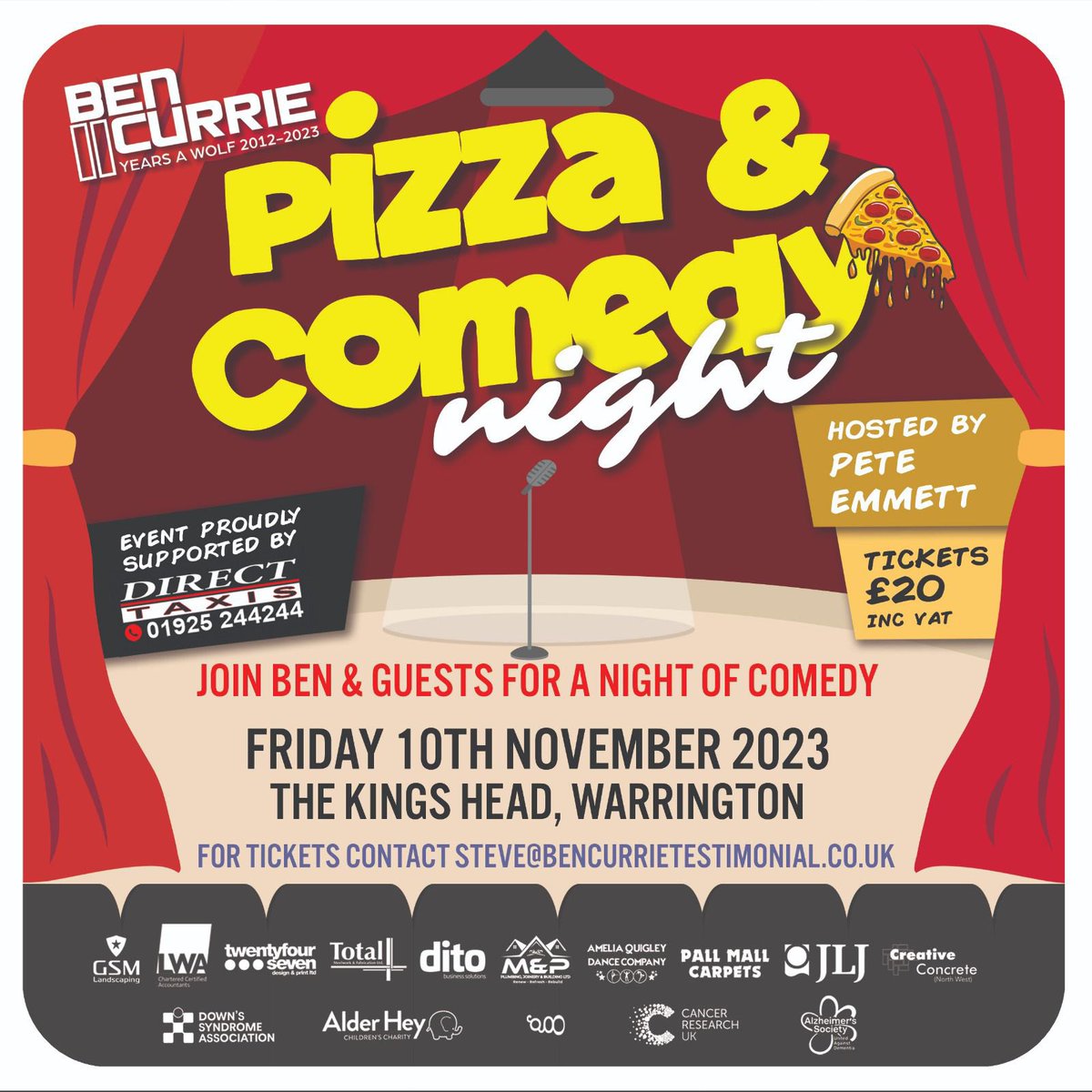 2 week count down!! 

Don’t miss out on a great night with limited spaces still available. 🍕🎤