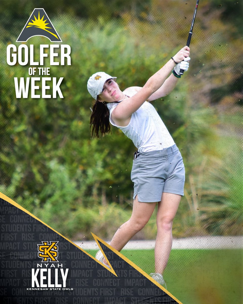 Nyah Kelly earns 2⃣nd Golfer of the Week honor after her 1-under 215 to earn a 🔝1⃣2⃣ finish at the Rainbow Wahine Invitational in Kapolei, Hawaii‼️🦉⛳️🏌️‍♀️

🔗: asunsports.org/news/2023/10/2…

#ASUNWGolf | #HootyHoo | <a href="/KSUOwlsWmnsGolf/">Kennesaw State WGolf</a>