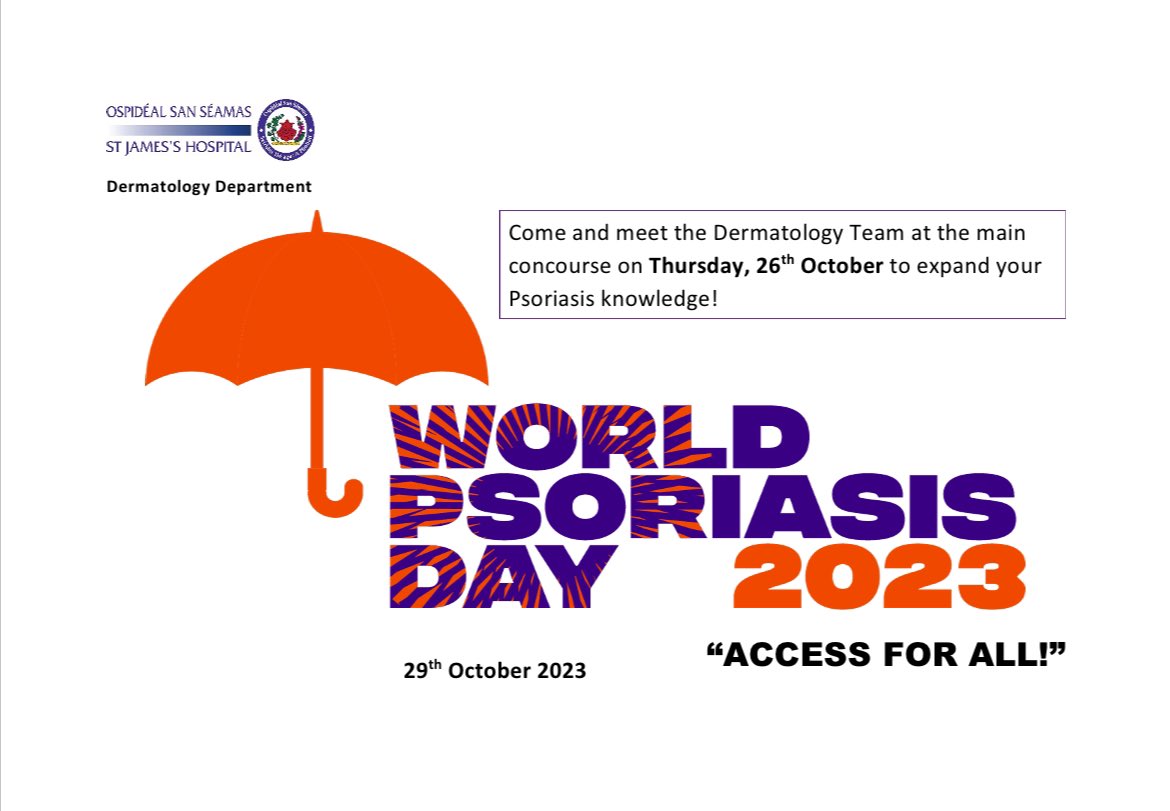 Thank you all for dropping by earlier at our #WorldPsoriasisDay” stand @stjamesdublin today, amazing support and turn out.
#dermatology 
#psoriasis 
#advocacy 
#education 
#networking