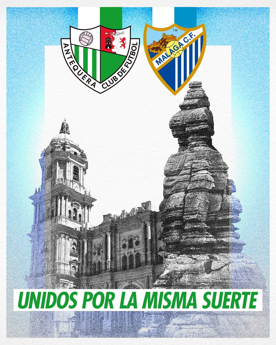 AntequeraCF's tweet photo. 🤝 𝑼𝒏𝒊𝒅𝒐𝒔 por la misma suerte.
 
🤍💚 #AntequeraMálaga 🤍💙 https://t.co/QiND54iyhr