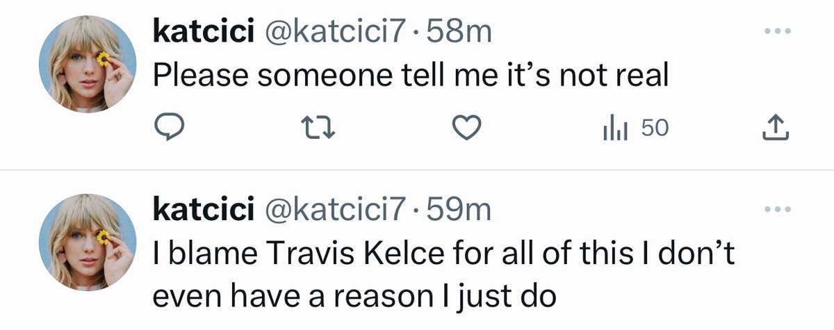 endinggaylor's tweet photo. not the blaming Travis kelce tweet? 😭😭😭 https://t.co/qQCnUVIHeF