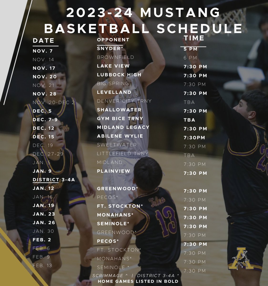 Andrews_ISD's tweet photo. 🏀 Andrews High School's Basketball Season is here! 🙌 Get ready for an exciting lineup of games as our talented girls and boys hit the court. 📅 Check out the schedule and show your support for our Mustangs! 📣🔥 #AHSHoops #MustangPride #GameTime
@JaimeBoswell2 https://t.co/I9rJi45TrE